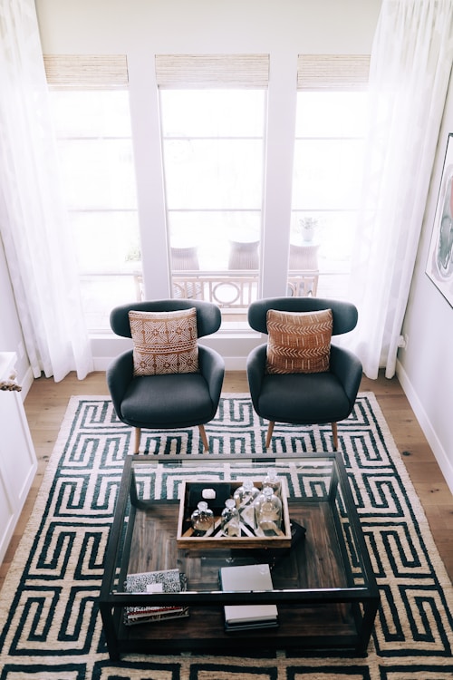 Geometric pattern rug
