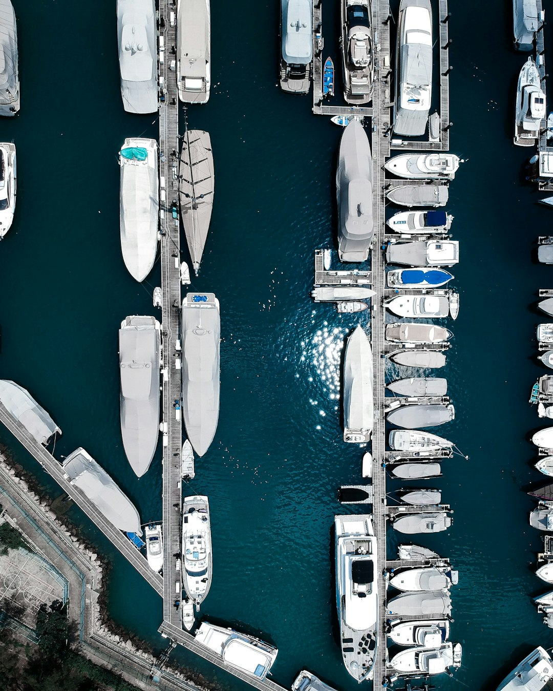 aerial photography of boats on a port