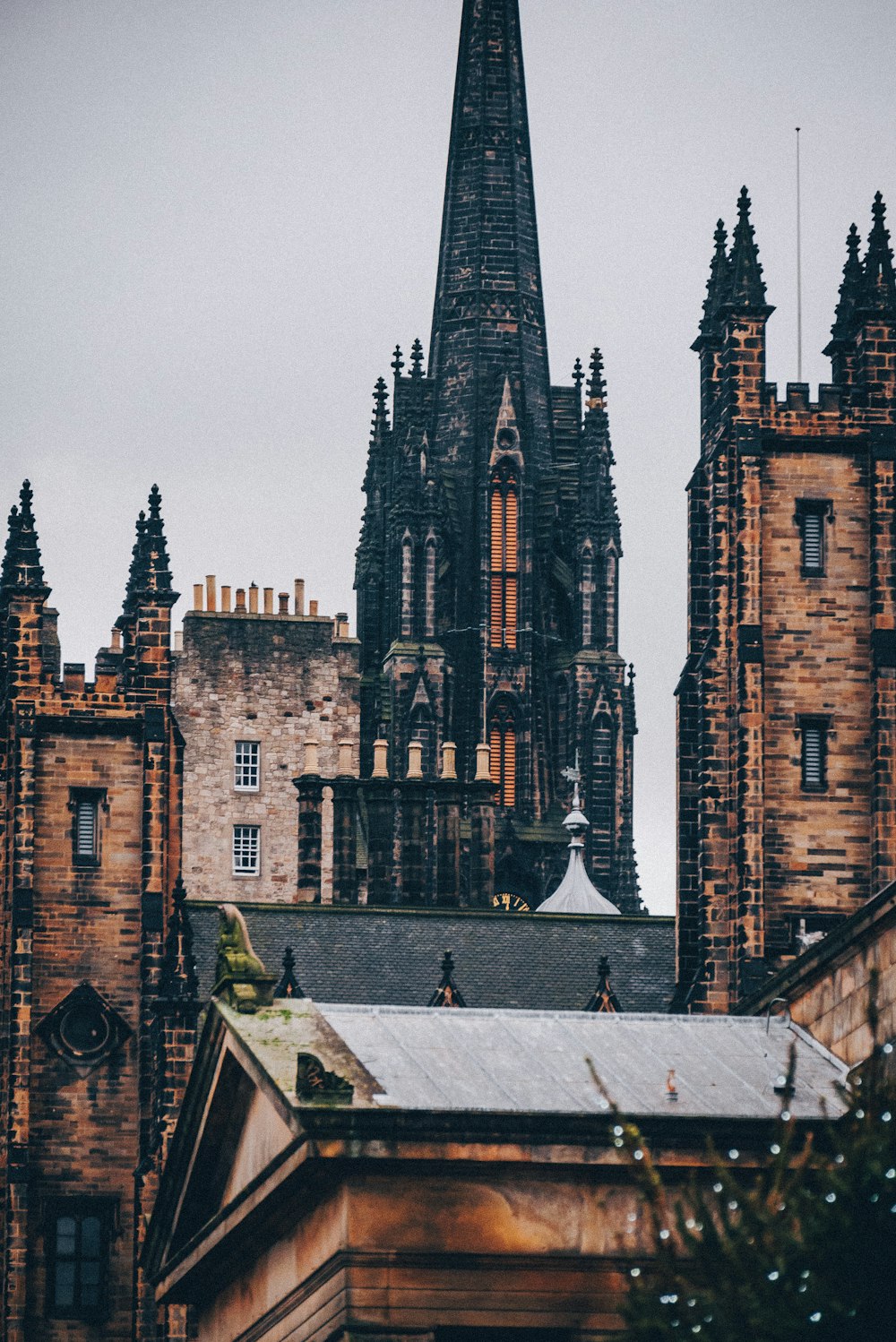 black and brown European city buildings