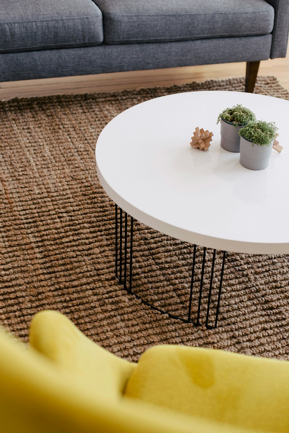 round white wooden coffee table