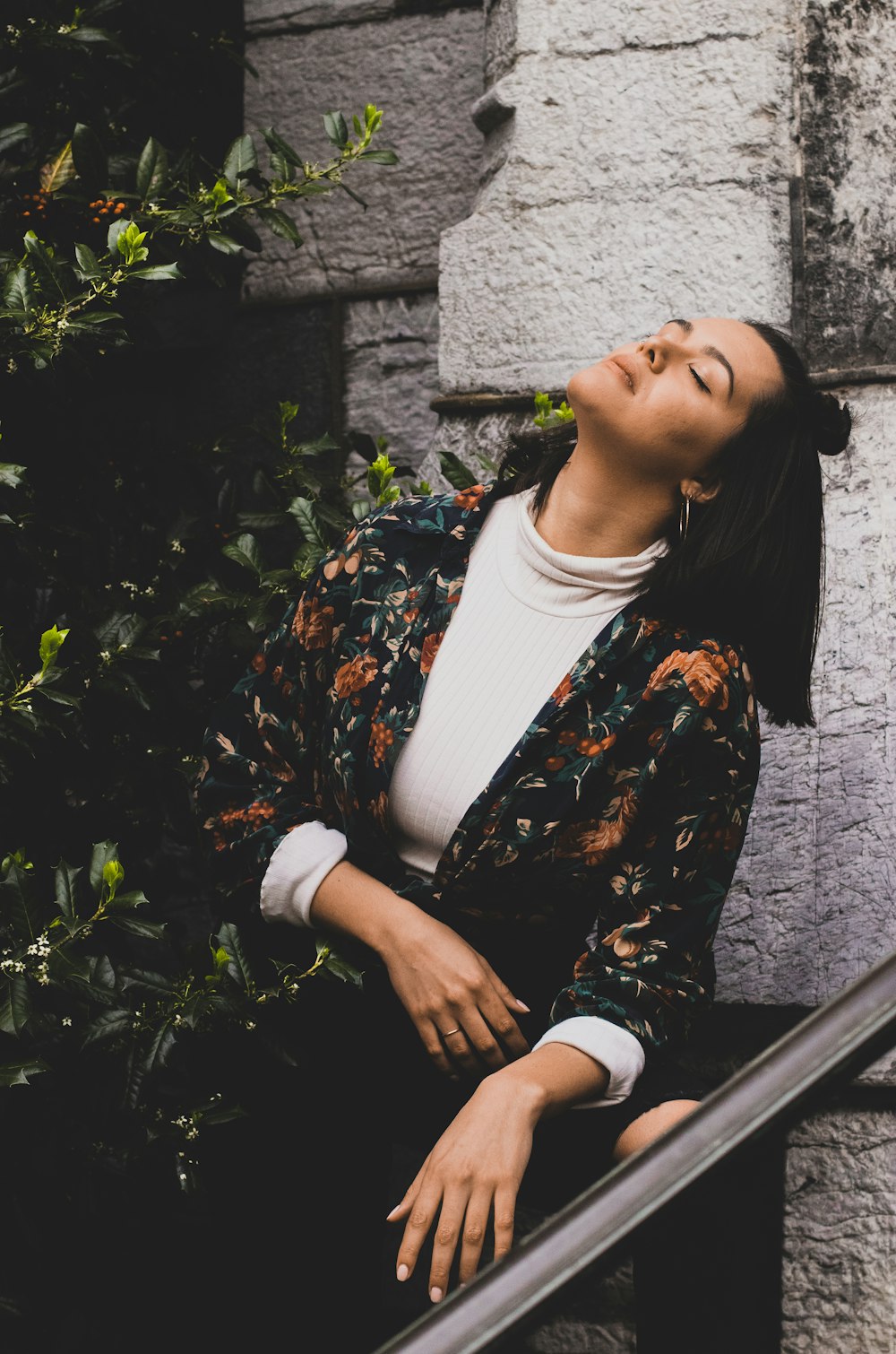 woman standing near wall