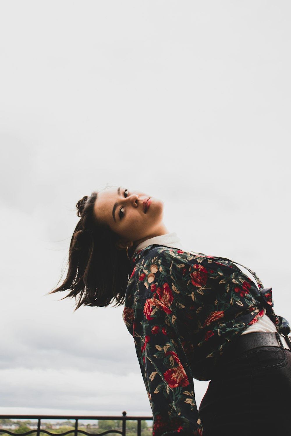 woman wearing floral shirtr