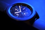 black chronograph watch