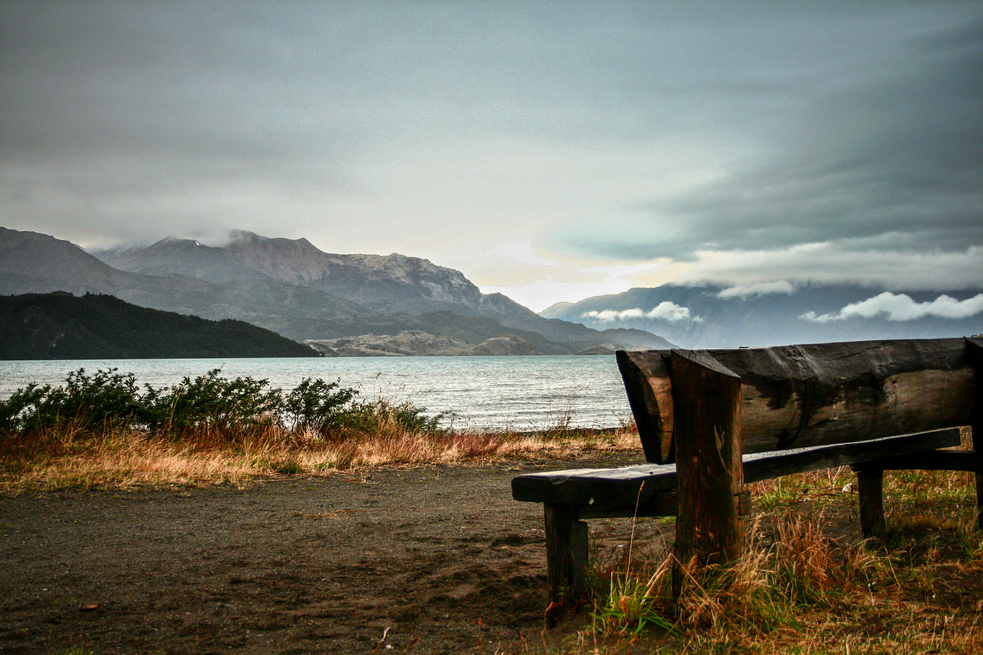brown wooden bench
