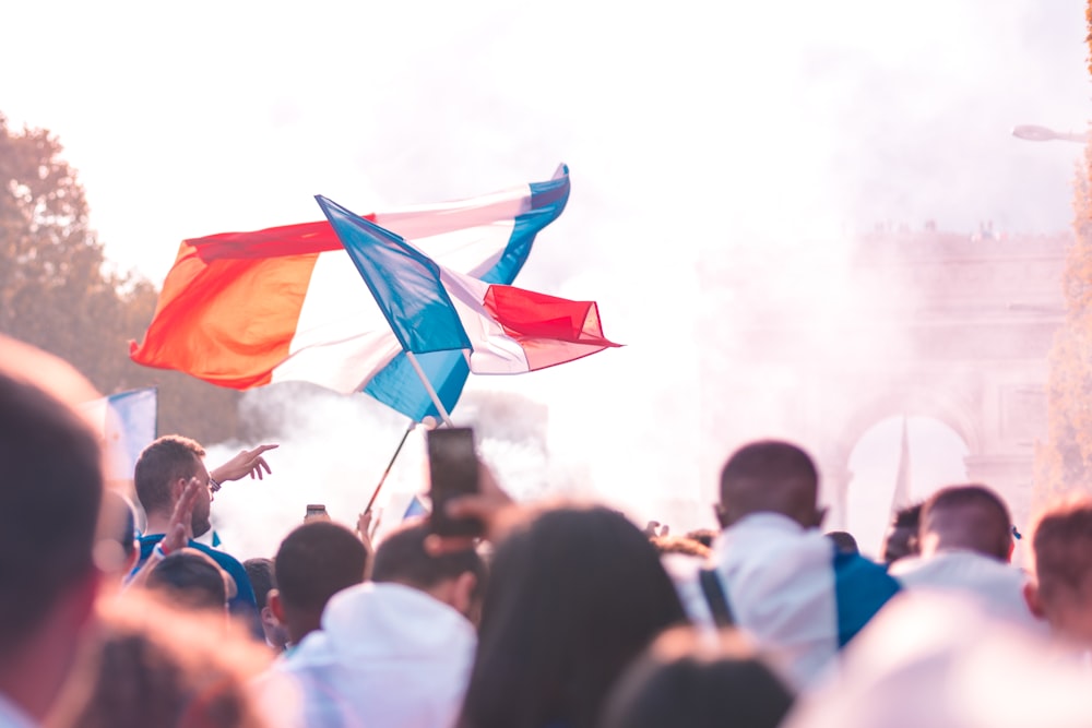 person holding flag