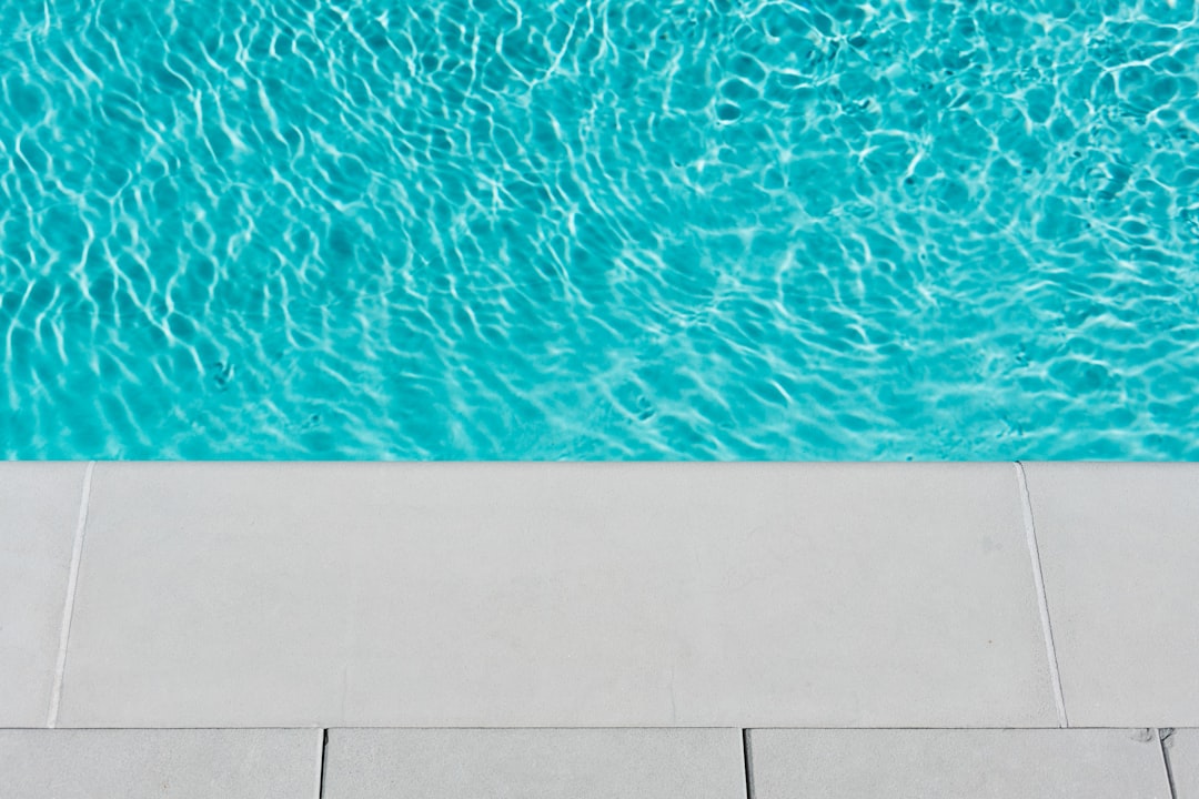 blue swimming pool,