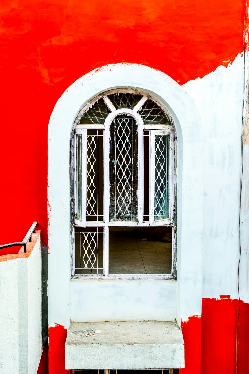 white wooden framed glass window