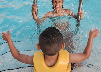 toddler in swimming pool