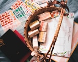 aerial photography of letter on basket