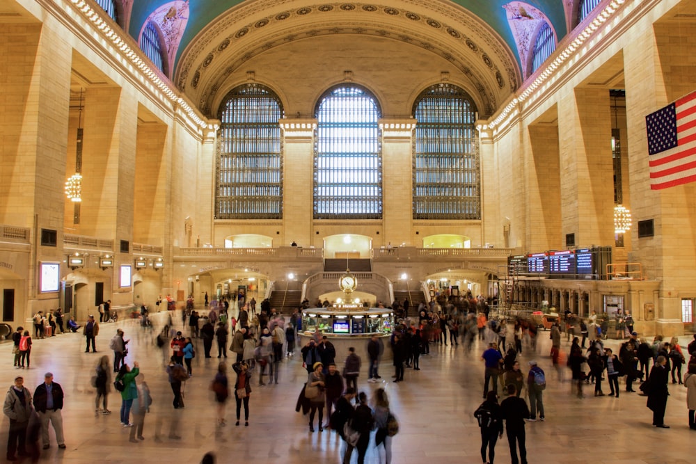 people walking inside the building