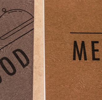 food menu papers