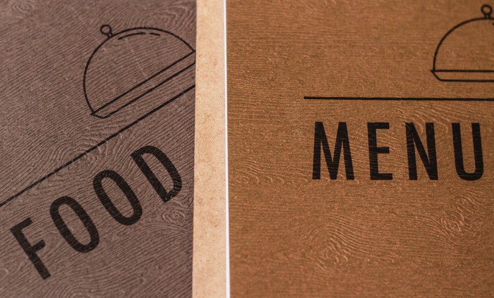 food menu papers