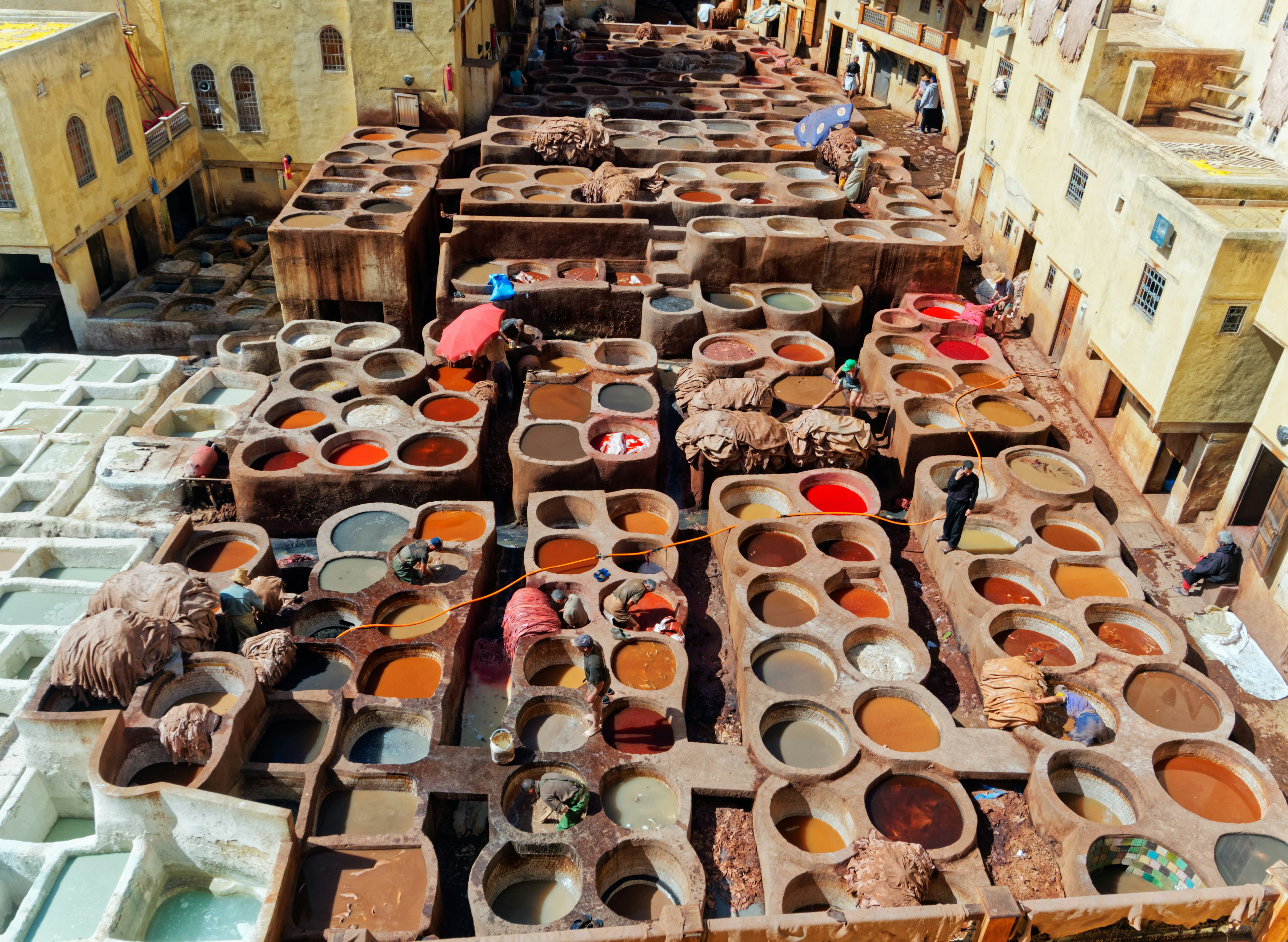 una conceria di fez, una delle città da vedere in marocco