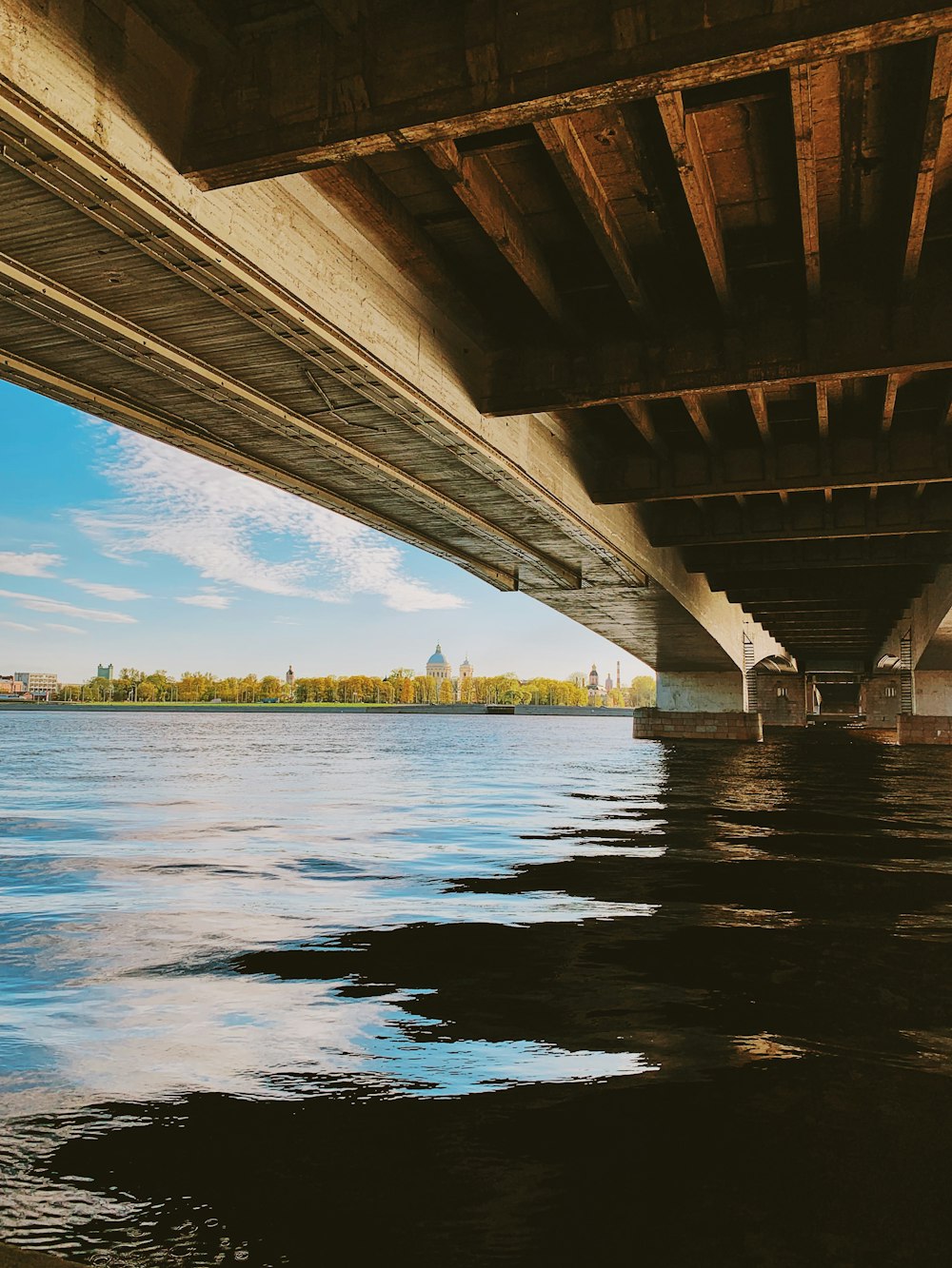 body of water under bridge