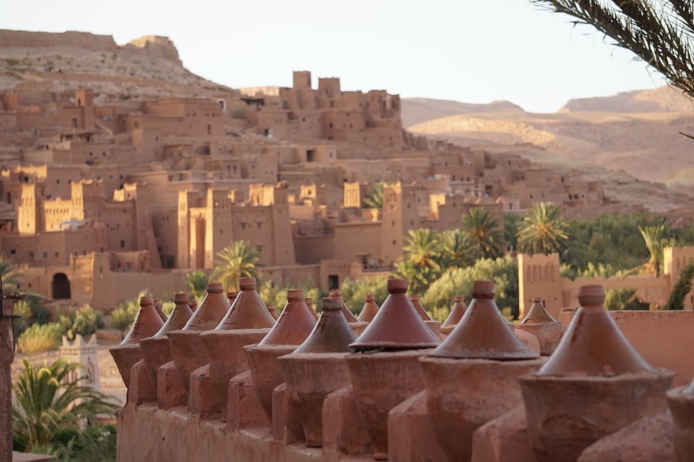 beige clay containers