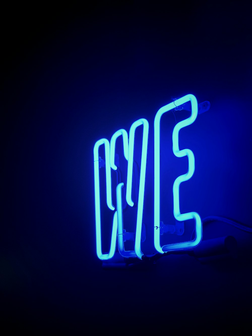 blue colored WE LED signage