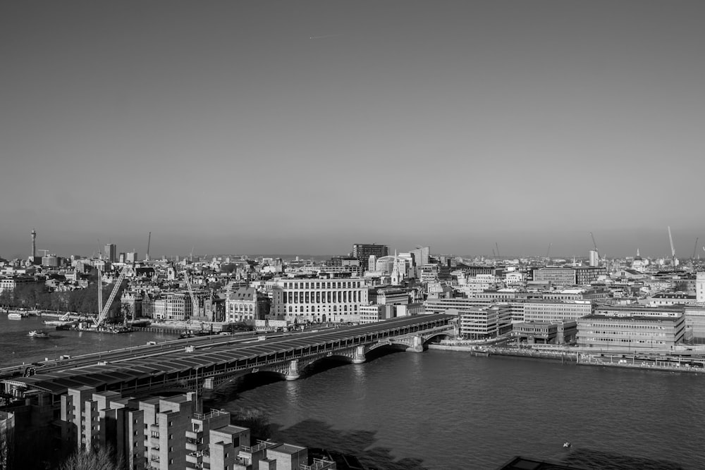 high-rise buildings and bridge