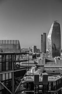 A city skyline featuring diverse architectural styles harmoniously.