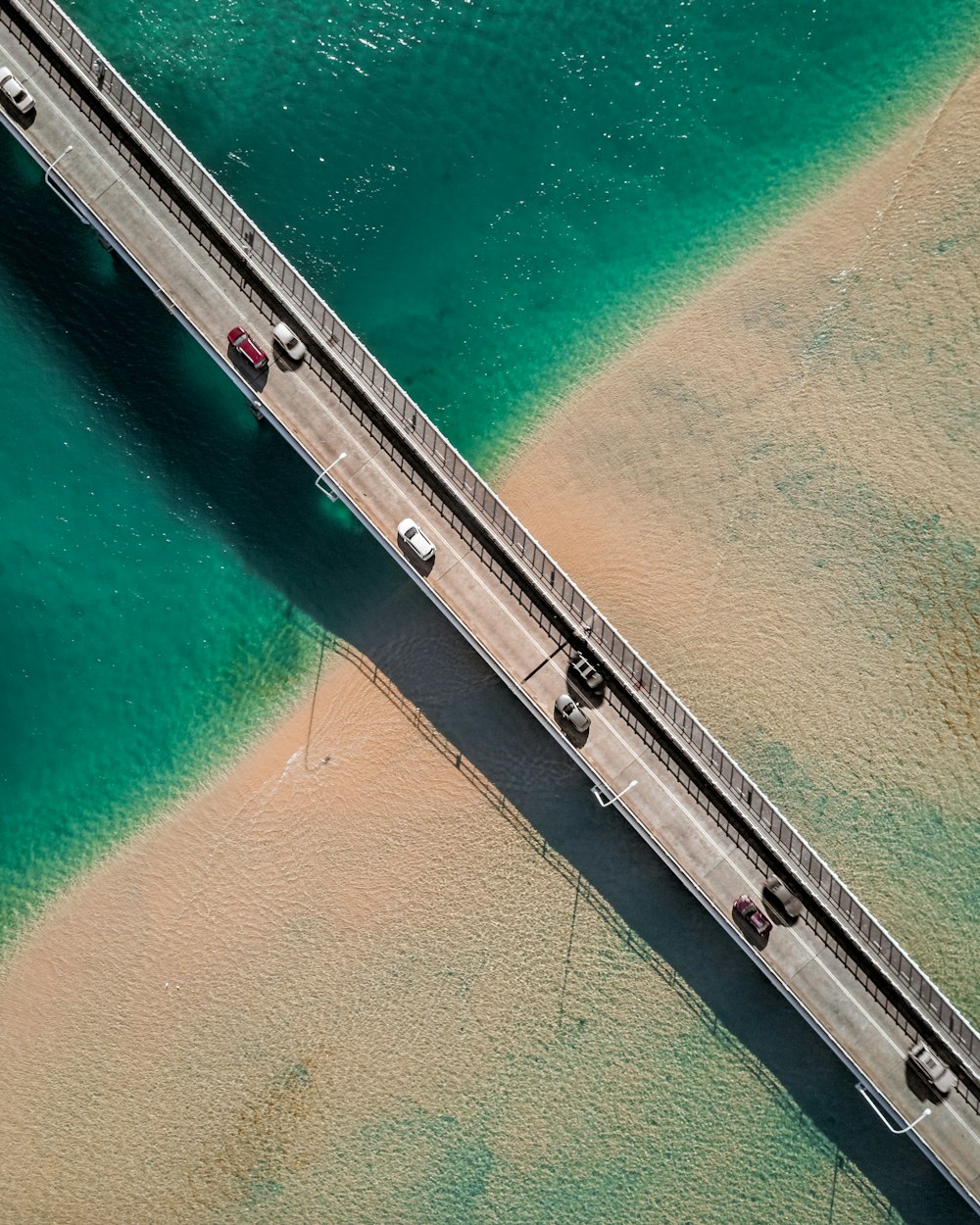 aerial view of vehicles on road