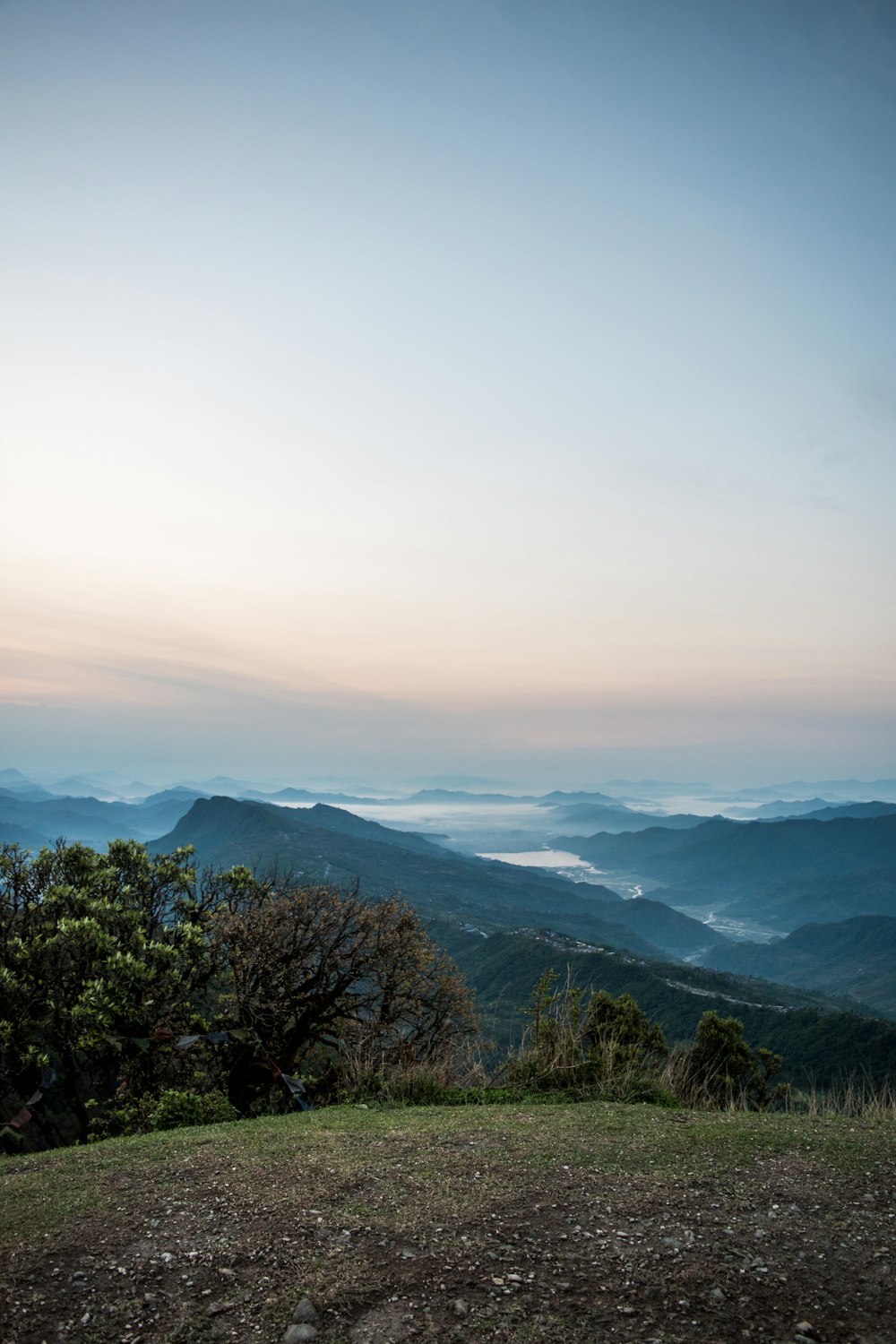 overlooking mountains and river