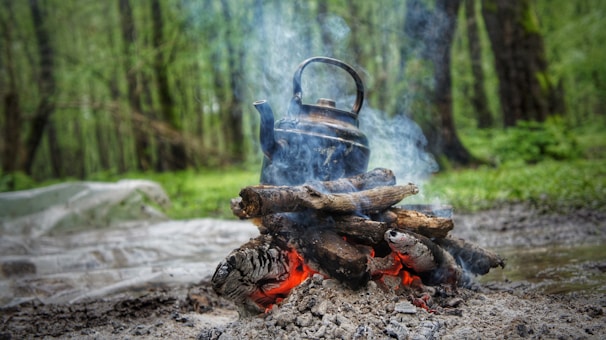 kettle on firepit