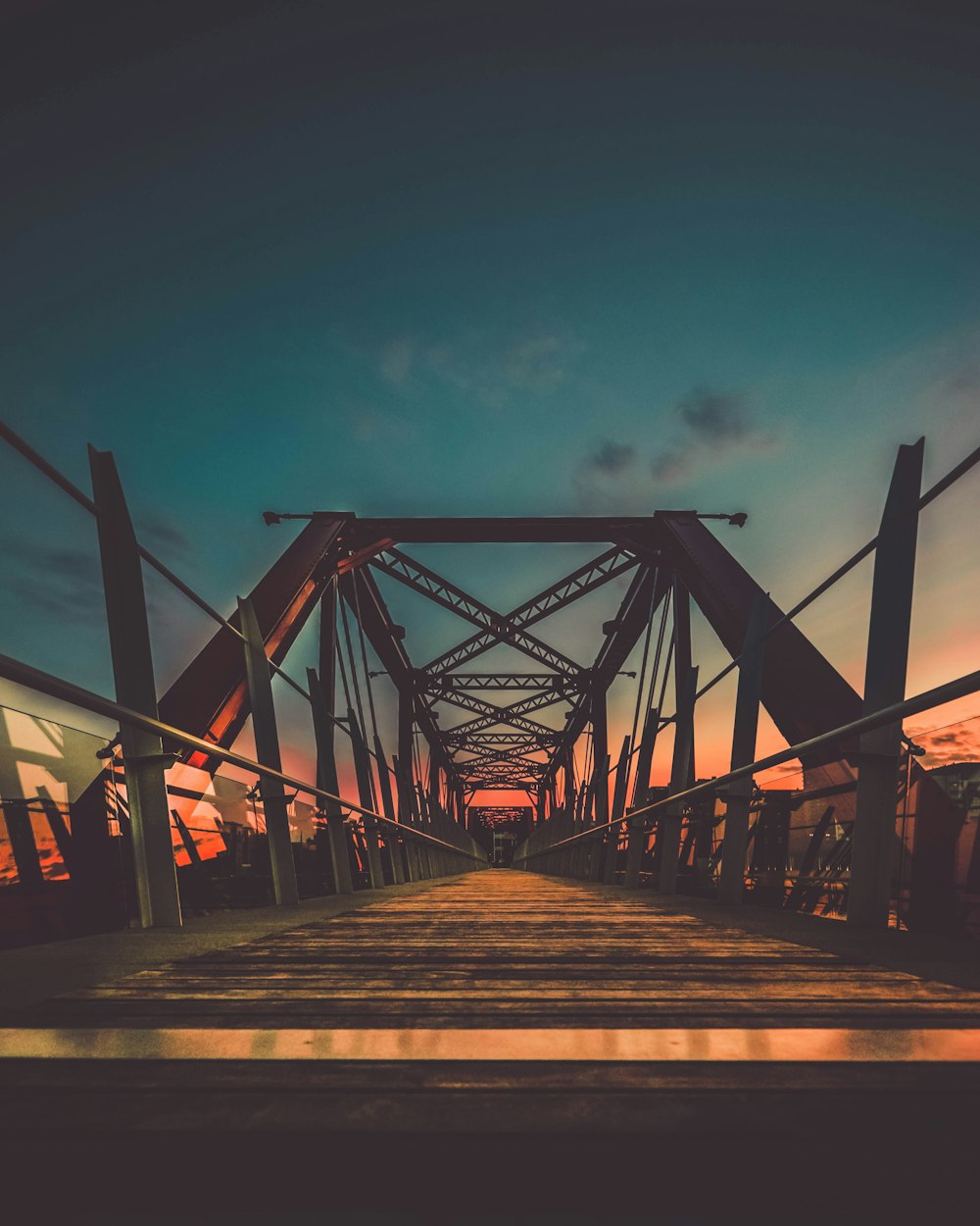 brown steel bridge with no vehicle