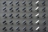 assorted-color security cameras