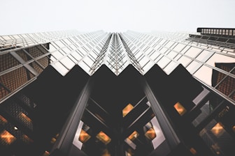 low angle view of glass high-rise building