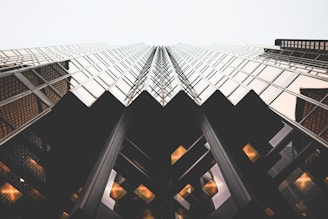 low angle view of glass high-rise building