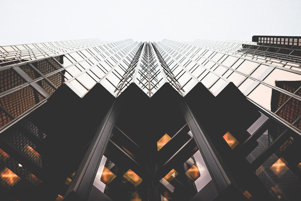 low angle view of glass high-rise building