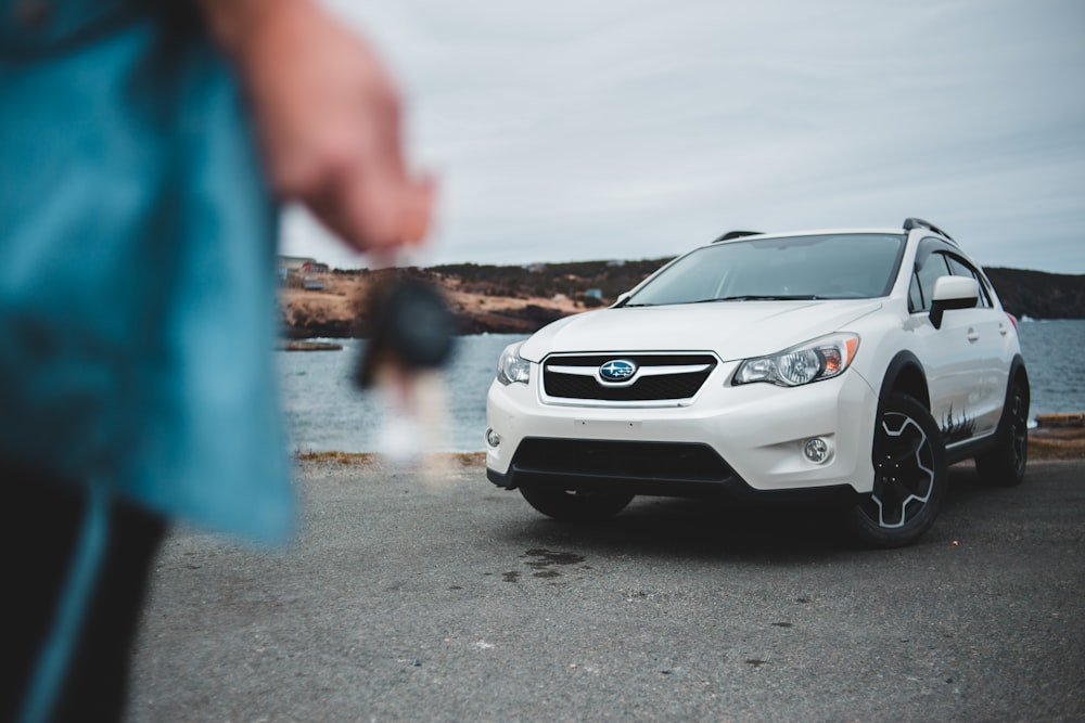 white Subaru SUV