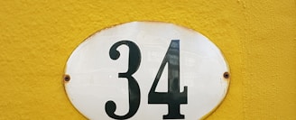 number 34 wall signage