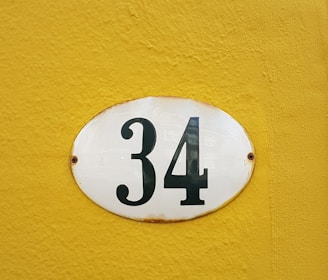 number 34 wall signage