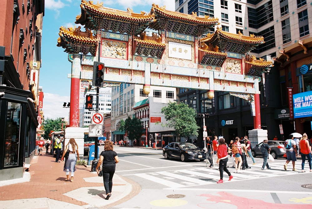 people crossing road