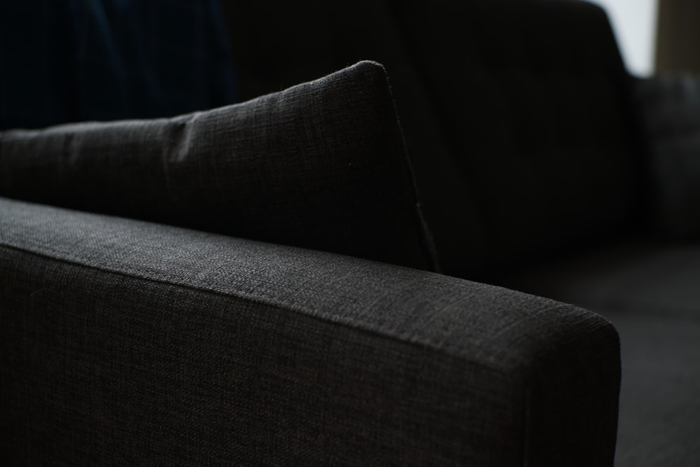 grayscale photography of sofa