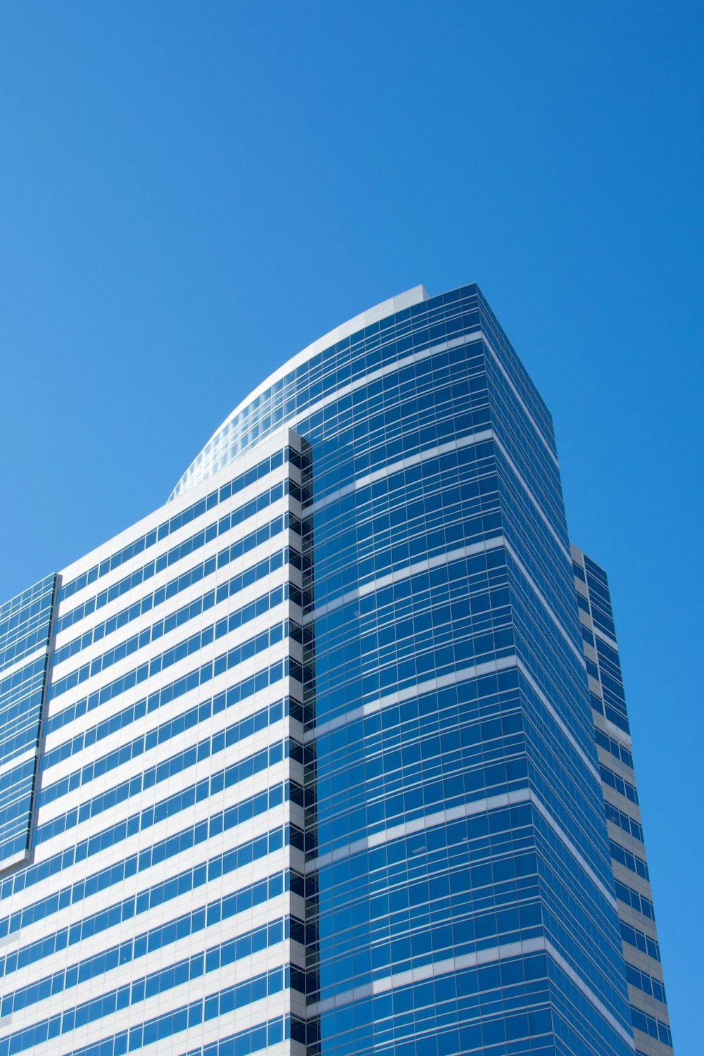 blue and white building