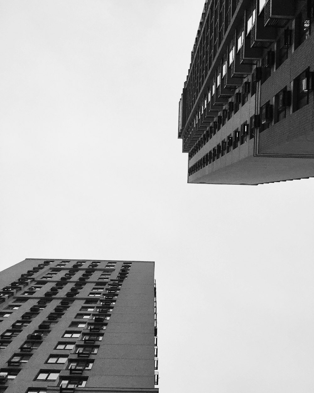 low angle photography of buildings