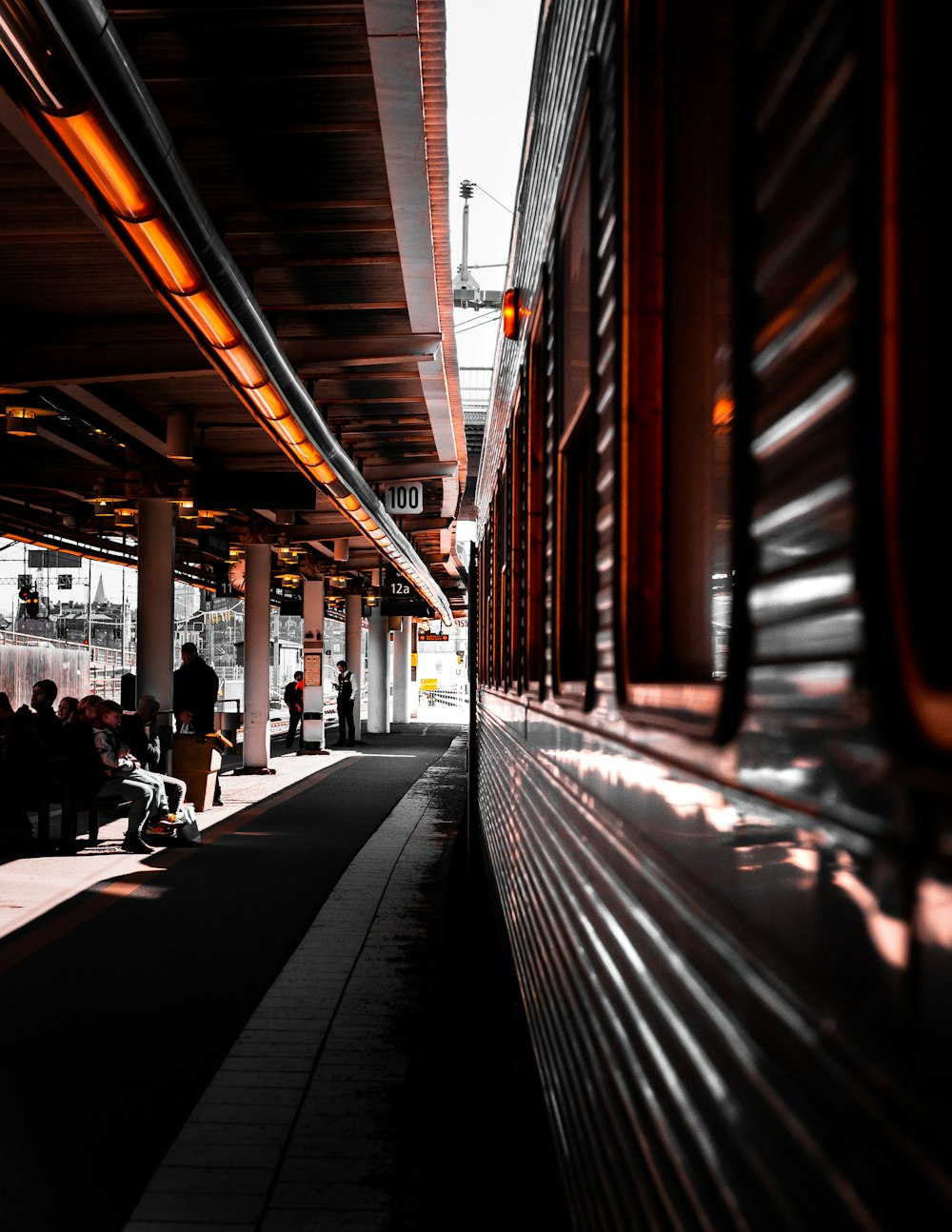 close-up photography of train