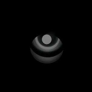 A glowing globe with music notes orbiting around it on a dark background.