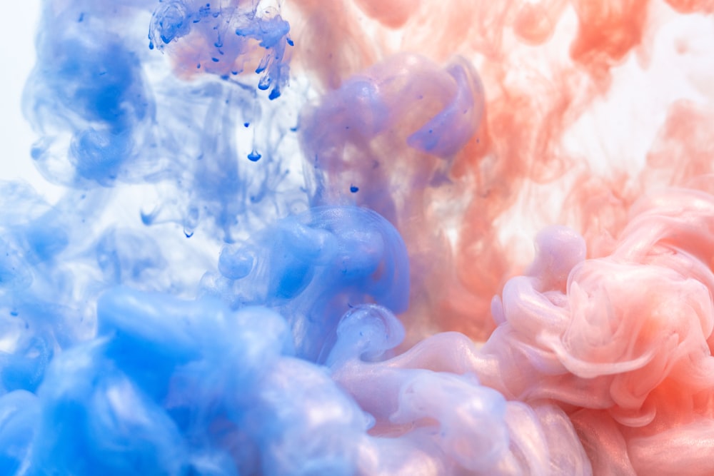 pink and blue smoke