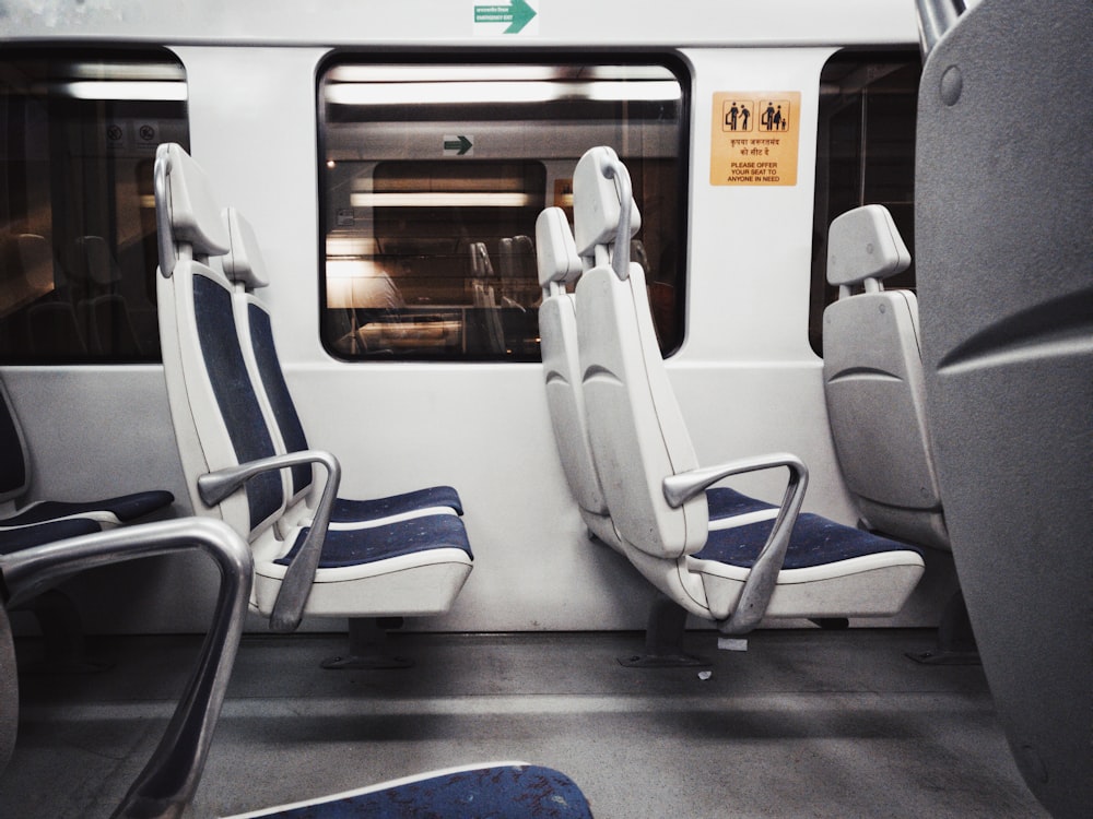 empty seats inside train
