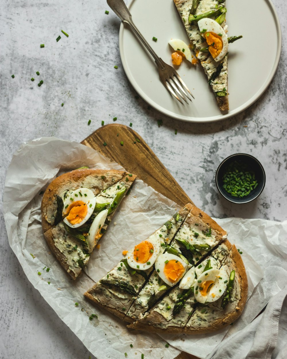 cooked foods on white surface