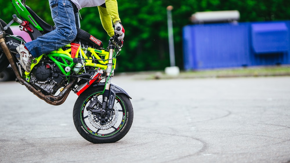 person riding motorcycle at park