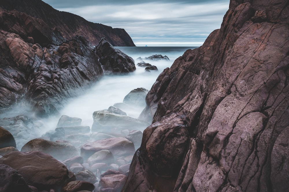 fogs covering rock formations