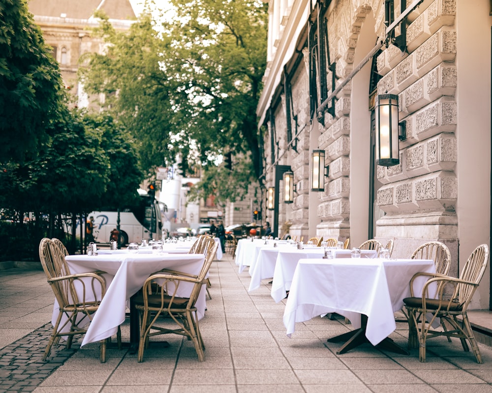 no people sitting outside of cafe