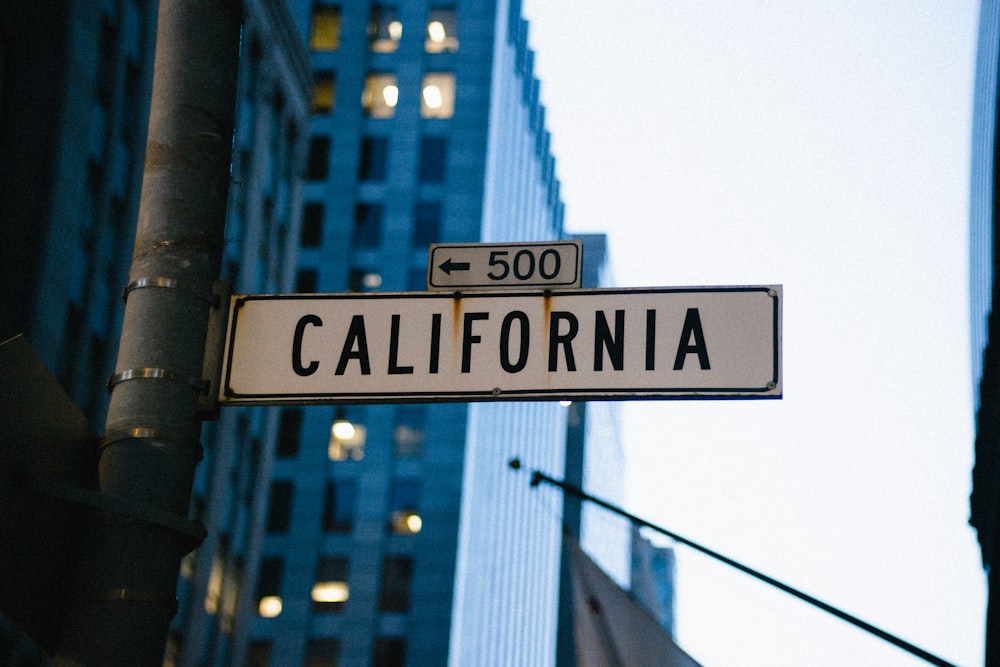 white 500 California road sign