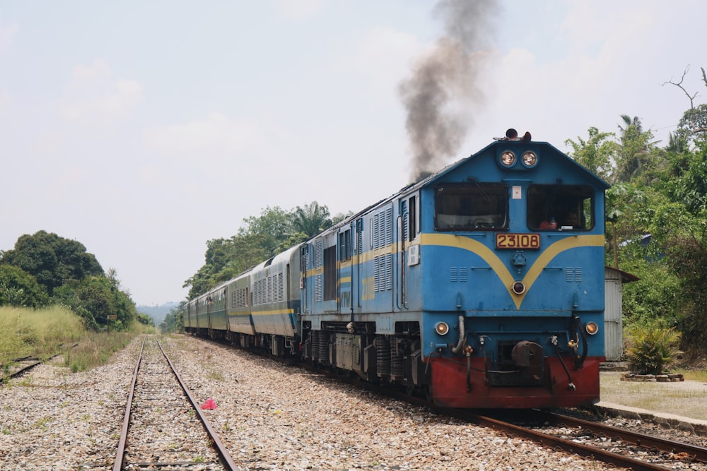 blue train at daytime