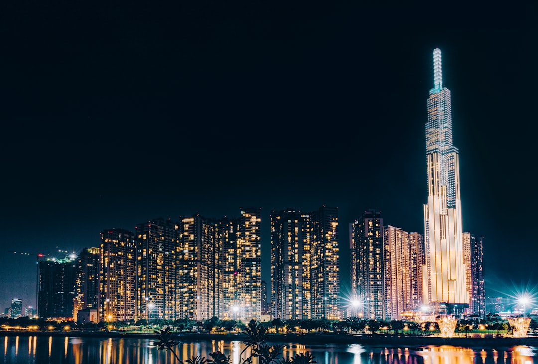 lighted city buildings during nighttime