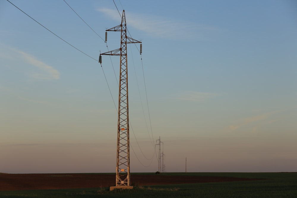 gray transmission tower