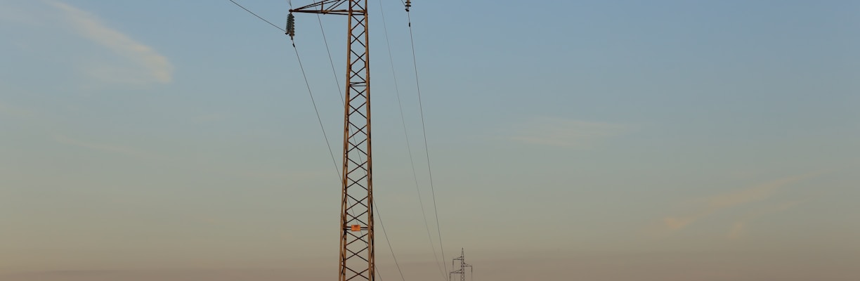 gray transmission tower